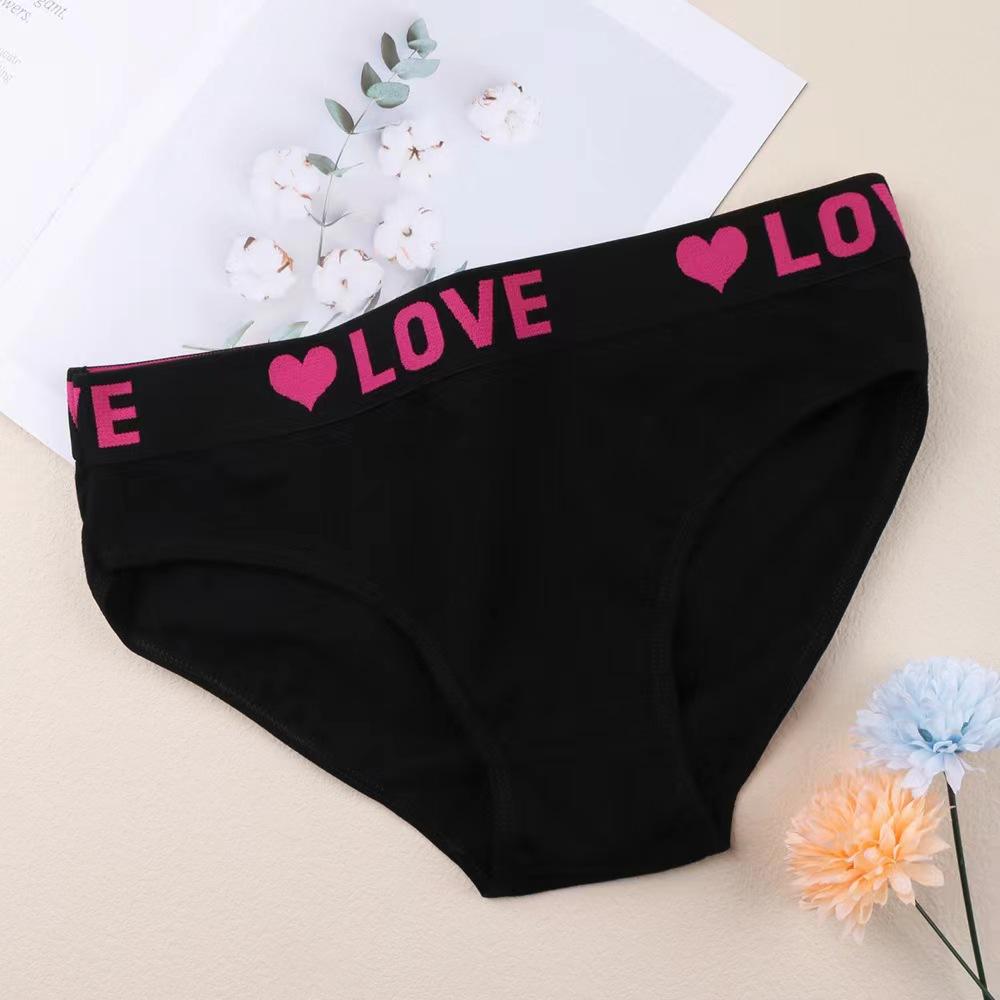 Mid-Rise Cotton Briefs for Young Women, 95% Cotton Knit Underwear with 100% Cotton Crotch,BreathableSolid & LetterPrintedPanties