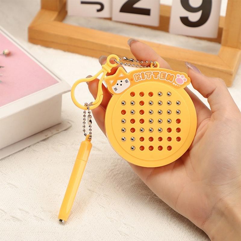 Cartoon Steel Ball Drawing Board Cute Kawaii Doodle Toy Small Size for Kids Travel Play Couple Bag Keychain Pendant