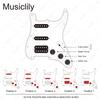 Musiclily Basic 11 Hole Strat Pick Guard с набором звукоснимателей SSH Alnico 5 для гитары Fender ST Stratocaster Electric Black 3P Pre-Wired,