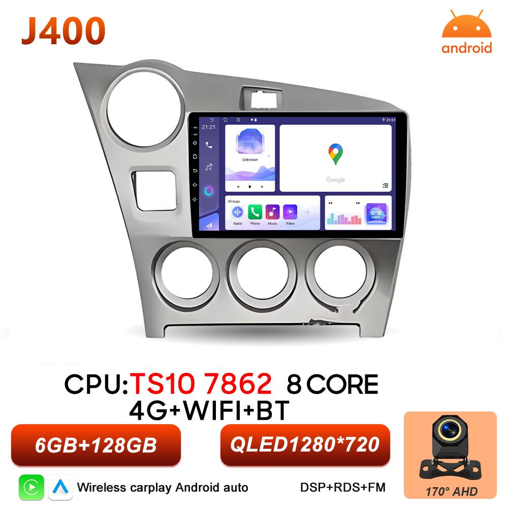 Android 16 Car Radio Carplay For Toyota Matrix 2 E140 2008 2009 2010 2011 2012 2013 2014 Video Multimedia Player Car Stereo RSD