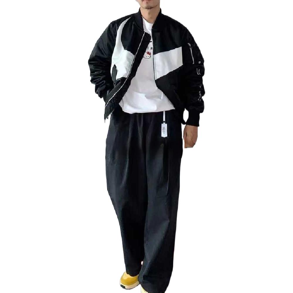 Nike Мужская куртка на молнии с цветными блоками и вышивкой логотипа, черная DR7021-010