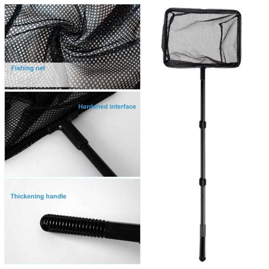 Fishing Landing Net with Telescoping Pole Long Handle Multipurpose Swimming Pool Leaf Skimmer Net Ultra Fine Mesh Netting Bag