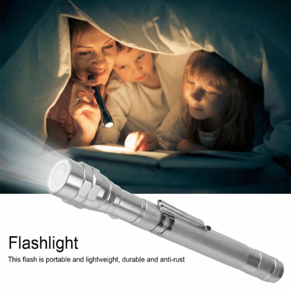 Dual Magnet LED Antenna Light Telescopic Stretching Flexible LED Flashlight Corner Picking
