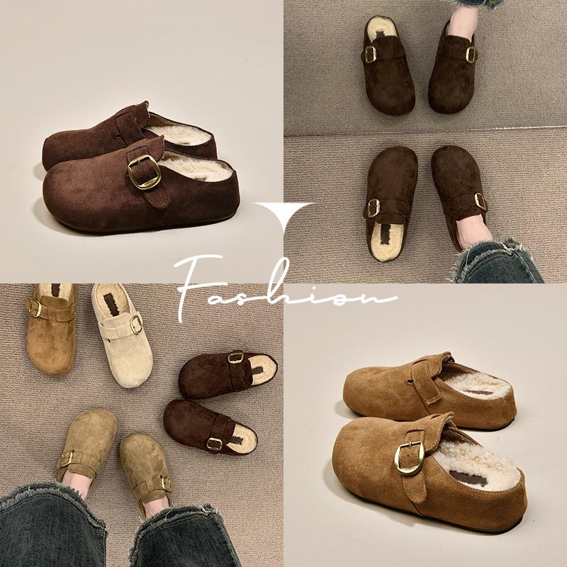 Флисовые полутапочки Birkenstock, модель Lazy One Pedal, осень 2025, новинка, толстая подошва, накладные тапочки, женская верхняя одежда, женская обувь.