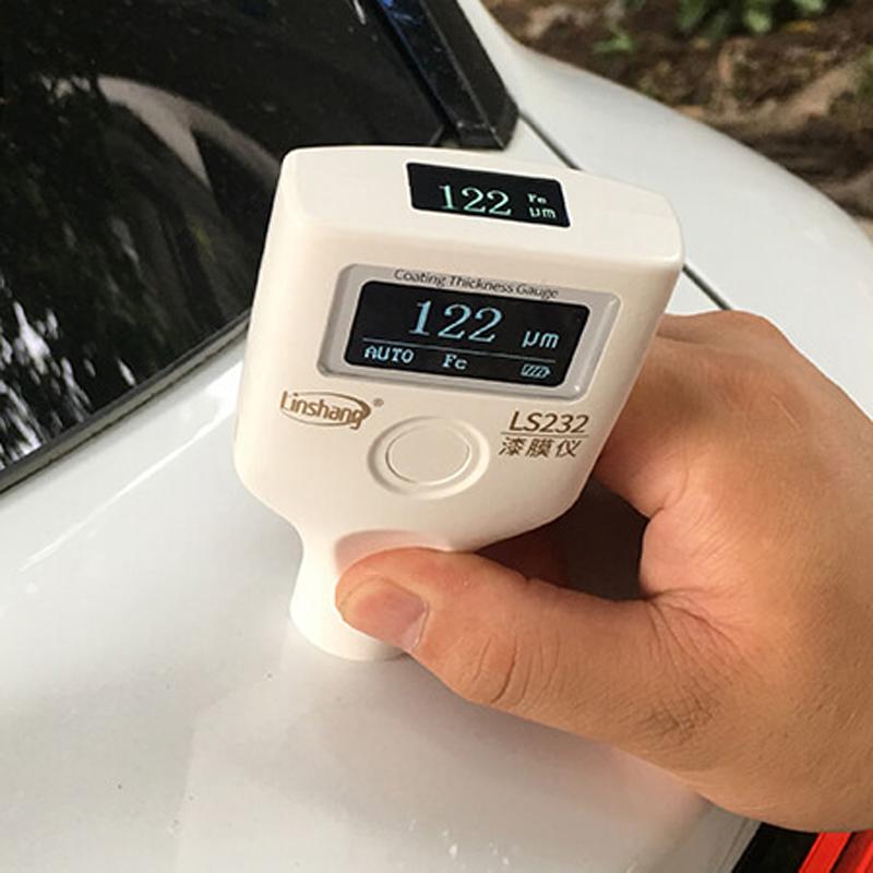 LS232 двойной OLED автомобильный толщиномер тестер краски автомобиля измеритель толщины покрытия -40℃ инструмент обнаружения толщины покрытия части