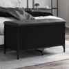 VidaXL Storage Bench, Storage Chest with Cushion, Organizer for Clothes Toys Hallway Living Room, Modern, Black 835142