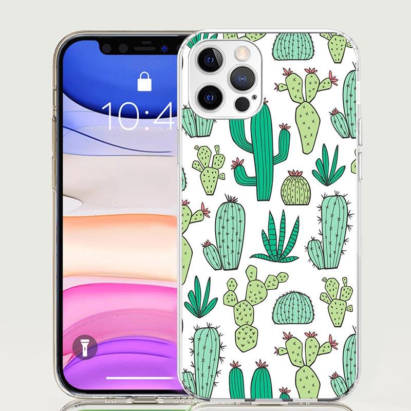 Cactus Vintage Flower Phone Case For iPhone 18 17 Air 16 15 Plus 11 14 Pro Max 13 Mini 12 7 8 + SE Pattern Art Customized Cover 16