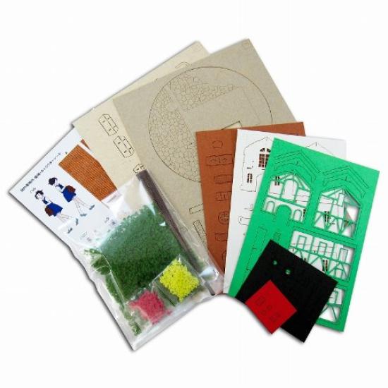 Sankei Miniatuart Kit Studio Ghibli Series Cat Returns Cat Office Scale Paper Craft 1/150 MK07-11