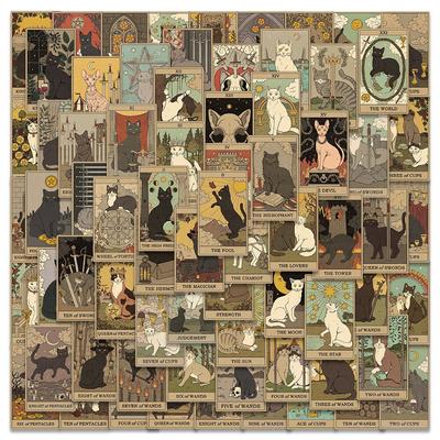 10/72 шт. Новый стиль, наклейки с изображением кота Таро, граффити, тайное гадание, мультяшная кошка, карты Таро для DIY, багажа, ноутбука, скейтборда, мотоцикла, велосипеда, наклейки