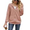 Ladies Casual Solid Breathable Jacket Long Sleeve Loose Zipper Lightweight Jacket with Pockets Loose Soft Fashion Hooded Sweatshirt Coat for Women