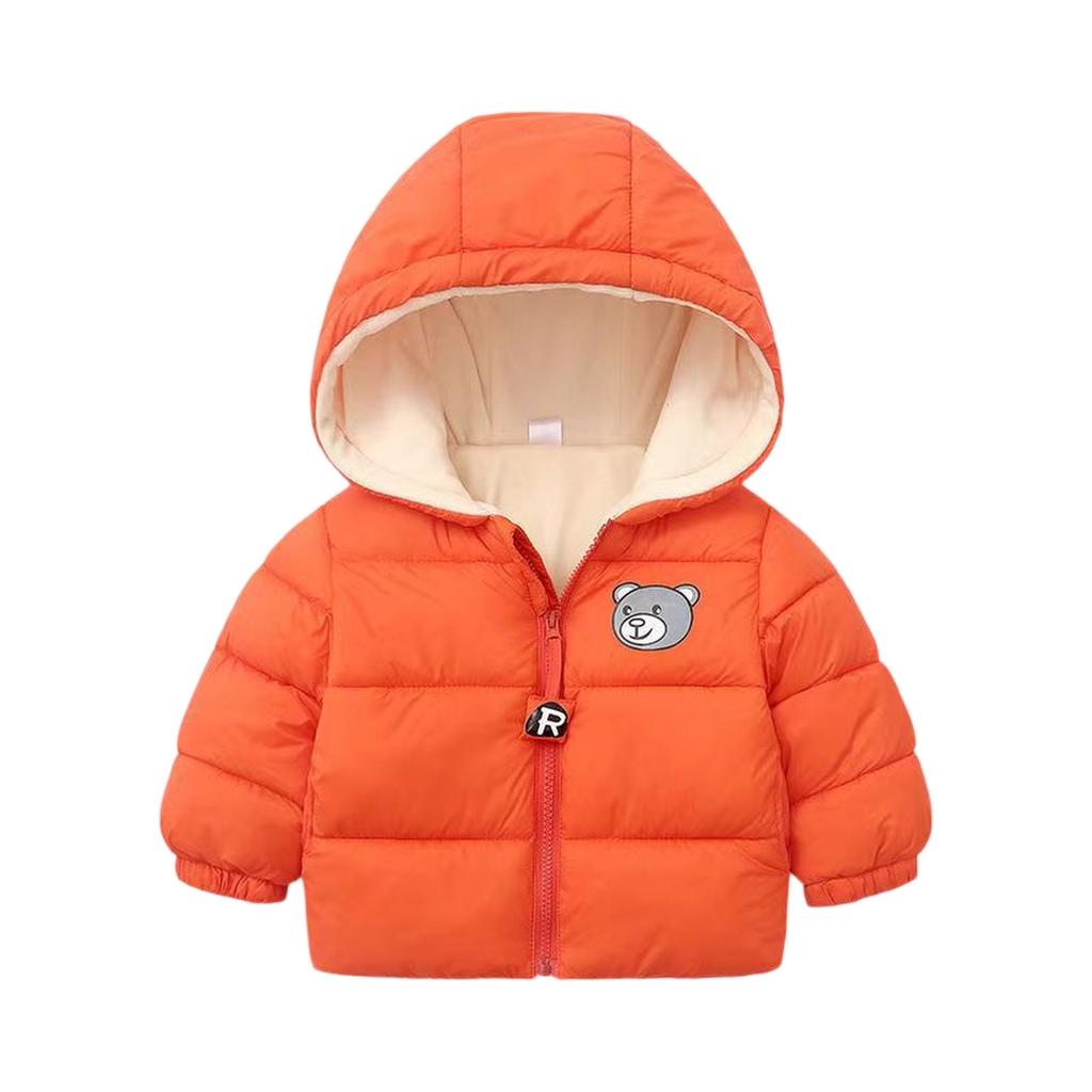 Детское пальто с карманами - Однотонная короткая хлопковая куртка