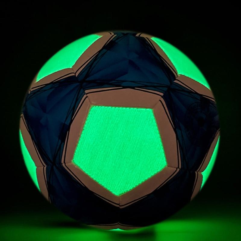 Glowing Soccer Football for Night Game, Size 4/5 Glowing in Dark Football for Adults and Youth Sports Light Up Football