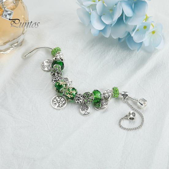 Браслет удачи, глазурованное дерево жизни, зеленый искусственный кристалл, винтажный браслет своими руками, многоцветный браслет в этническом стиле для покупок, работы, вечеринки, свиданий