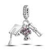 925 Silver Sunflower Butterfly Flower Heart Charm for 3mm DIY Bracelet, Beautifully Beaded DIY Fashion Maker Gifts