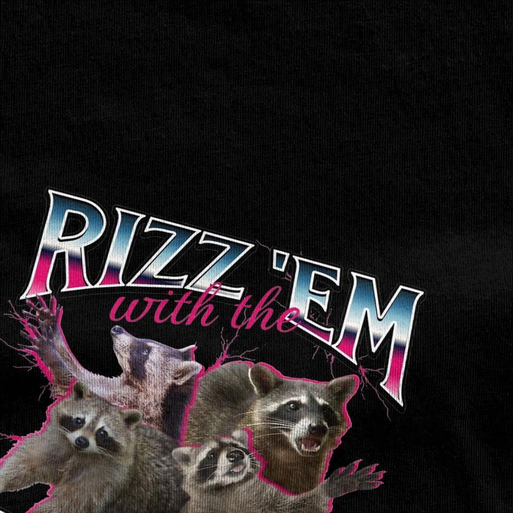 Men Women's Rizz Em Autism Racoon T Shirt Merch Pure Cotton T-shirt Clothes Fashion Tees Printed