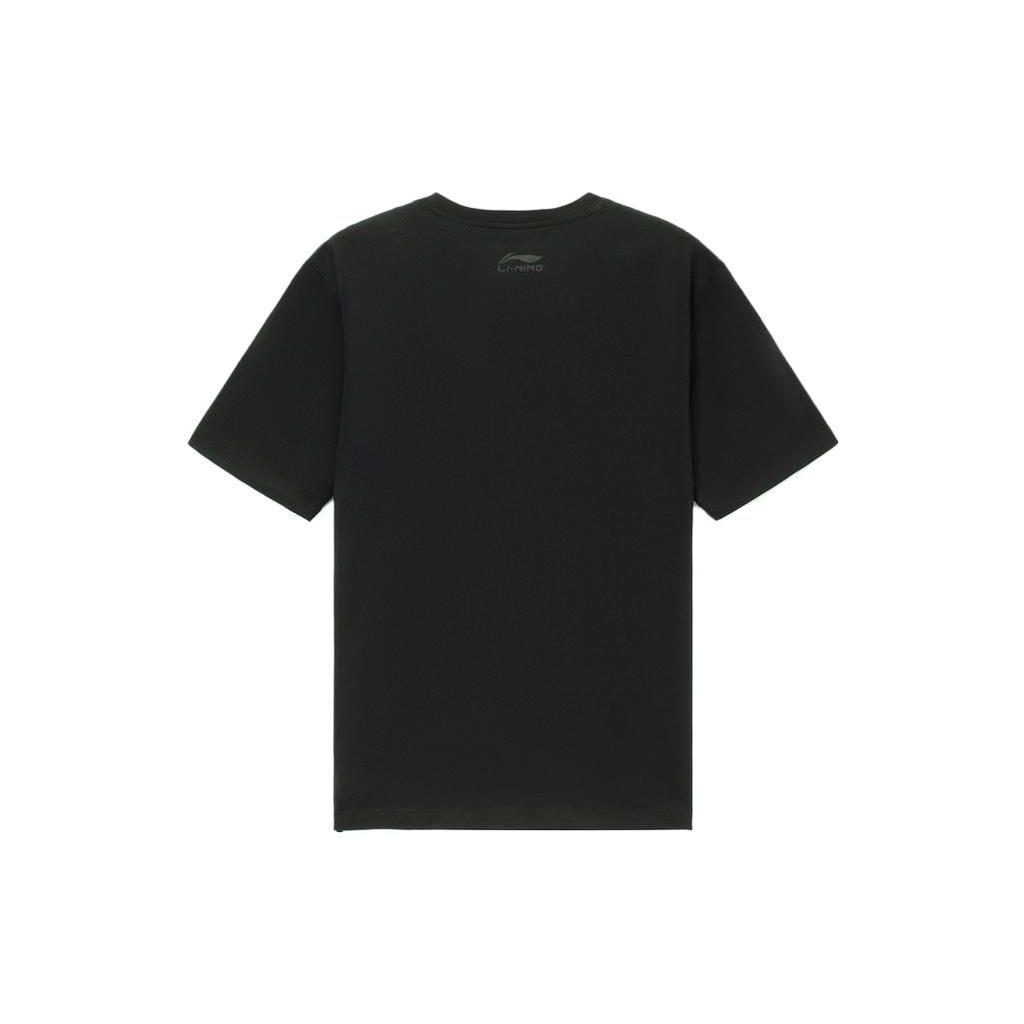 Li Ning Sports Fashion Series Cartoon Fun Print Casual Short Sleeve Футболка унисекс Топы Черный AHSS561-2