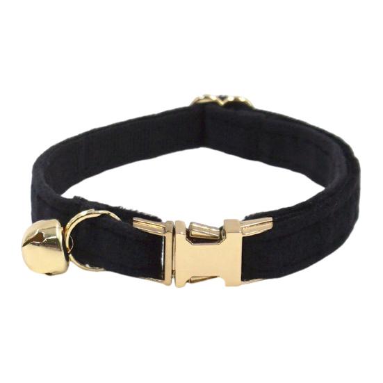 Кошачий ошейник бархатный однотонный ожерелье-чокер для питомца с колокольчиком регулируемый шейный ошейник для кошки котенка щенка маленьких собак