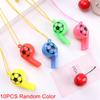 10PCS Whistles With Lanyard, Soccer Pattern Training Sports Whistle, Loud Crisp Sound Whistle for Soccer Party, Random Color