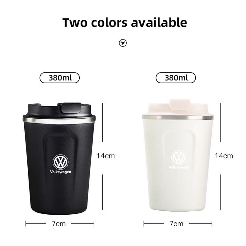 380ML Car Coffee Mug Stainless Steel Travel Thermo Cup Key For Volkswagen VW Golf Tiguan Amarok Touran GTD T5 Phaeton Atlas GTI zh5