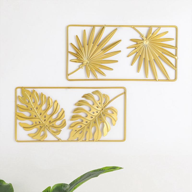 Nordic Metal Leaf Iron Wall Hanging Plant Wall Подвесной настенный светильник Mural Спальня Гостиная Домашний декор Черепаха Лист Украшение стены