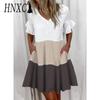 Women's Fashion Summer Spring Short Sleeve V-Neck Casual Dresses