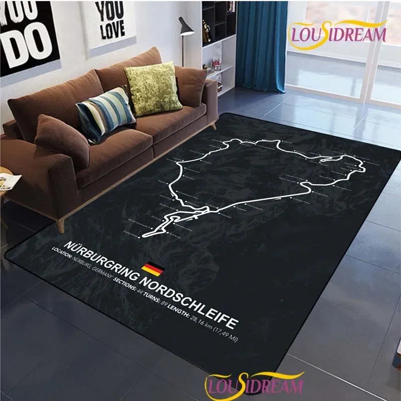 Nurburgring F1 International Track Carpet for Living Room Bedroom Area Rug Decor Kitchen Unslip Floor Mat Alfombra Birthday Gift