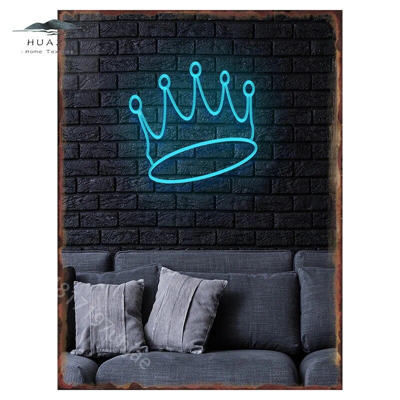 Неоновый буквенный бар, металлические жестяные вывески, подвесные картины, эстетика, железные тарелки, клубный паб-бар, домашний декор стен, таблички, художественное украшение комнаты