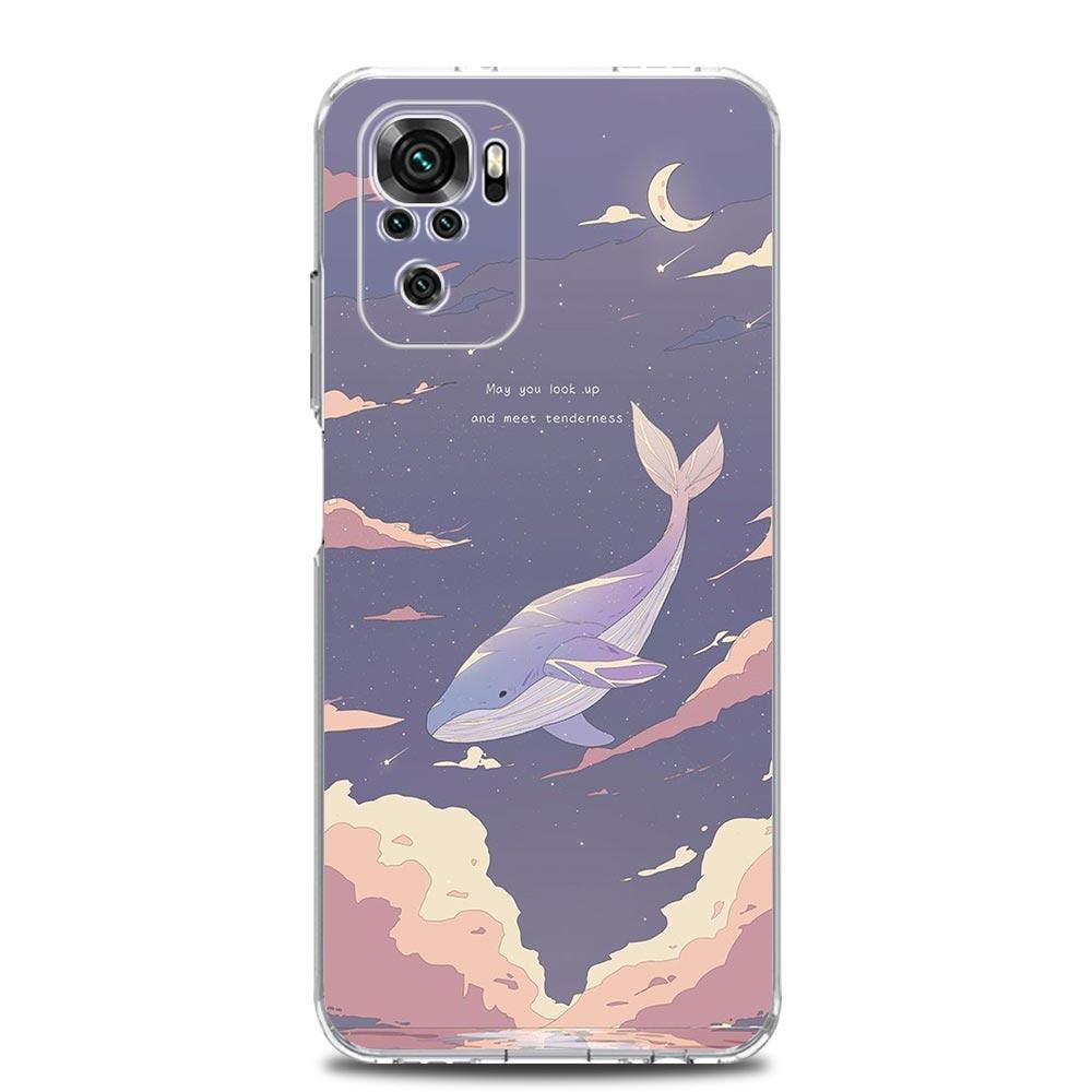 INS Япония Закат Пейзаж Прозрачный Чехол Для Телефона Для Xiaomi Redmi Note 12 5G 9S 9 8 10 11 Pro+ 9T 8T 10C 9C 9A 7 Pro Мягкая Задняя Крышка