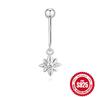 Piercings 925 Sterling Silver Zircon Snowflake Marquise Ball Flat Back Vertical Helix Piercing Ear Bone Earrings