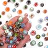 10pcs/lot 8 10 12mm Colored Faceted Lampwork Beads Flower Pattern Loose Spacer Abacus Glass Bead For DIY Charms Bracelet Earring