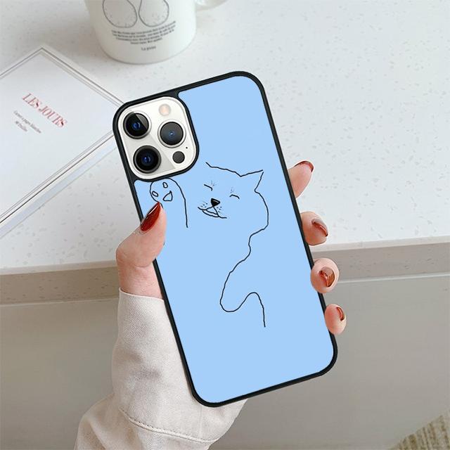 Минималистичный чехол для телефона с рисунком кота Для iPhone 17 Air 14 15 16 13 12 Чехол Для Apple 14 15 16 Pro Max Plus Coque