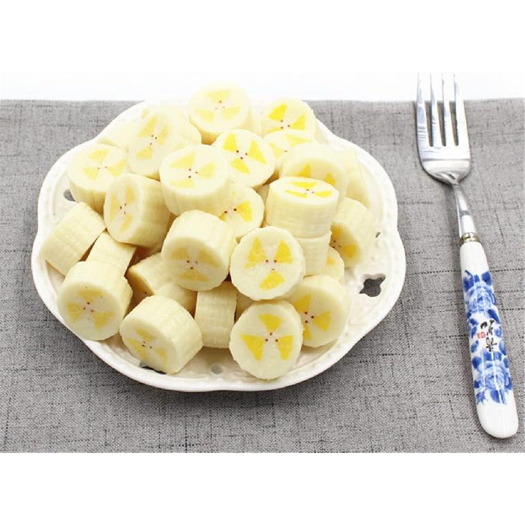 Avivilea Fake Fruit Slices Simulation Banana Slice Artificial Banana Blocks for Home Table Cabinet Display Decor 10Pcs (Yellow), 1inch