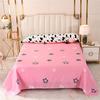 Bed Sheet Polyester Cotton Printed Fitted Sheet Bedding Flat Sheet Soft Breathable Bed Linens (No Pillowcases )