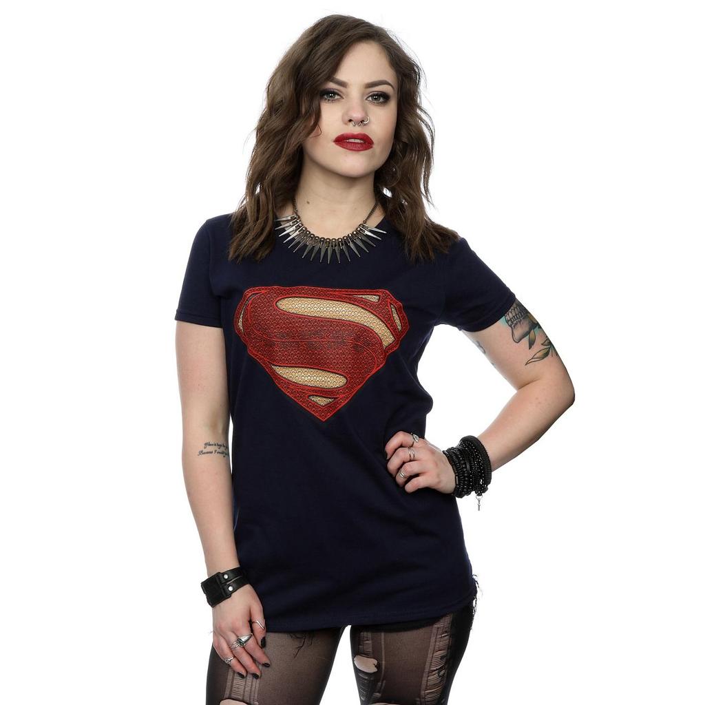 DC Comics Womens/Ladies Superman Man Of Steel Logo Cotton T-Shirt