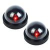 2 Pcs Dummy Security Camera Red LED Light Flashes Fake Dome Camera for Home Businesses Indoor