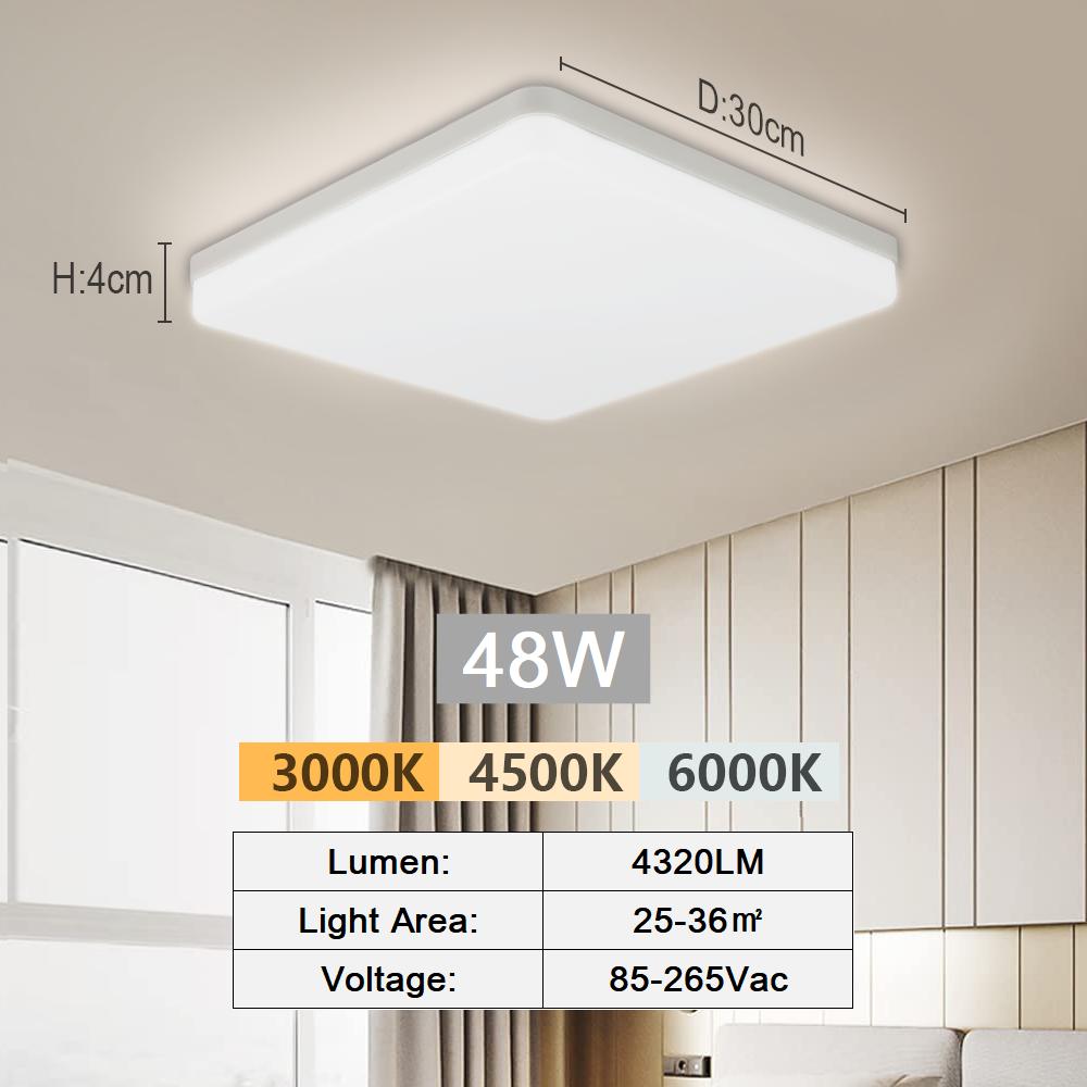 Ультратонкие светодиодные потолочные светильники 0,9 дюйма, круглые и квадратные, с регулируемой яркостью, CCT, панельные лампы, светильник для спальни, коридора, домашнего декора