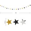 4M Gold Silver Black Star Round Garland With Glitter Mirror Paper String For Graduation Wedding Party Hanging Ornaments Decoration Supplies