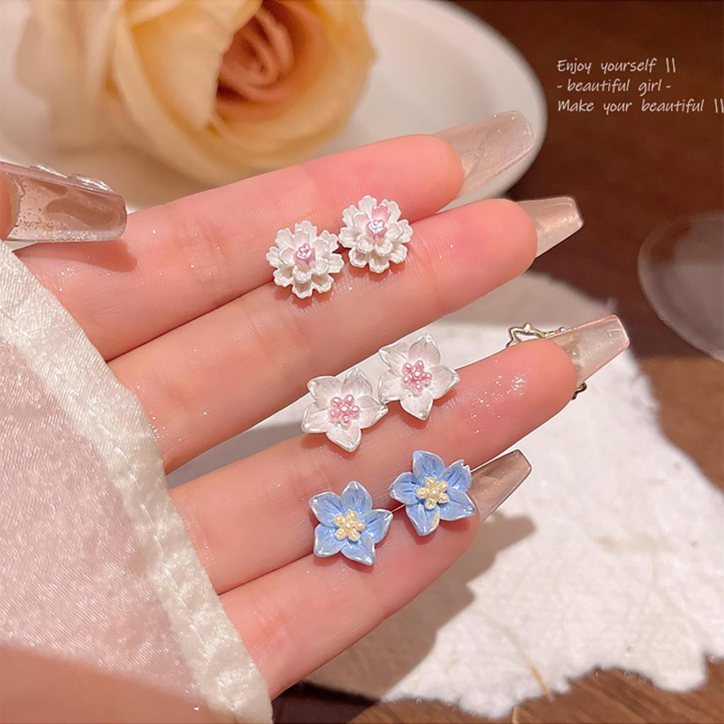 Корейская серия Light Luxury Niche Advanced Feeling Camellia Flower Серьги для женщин