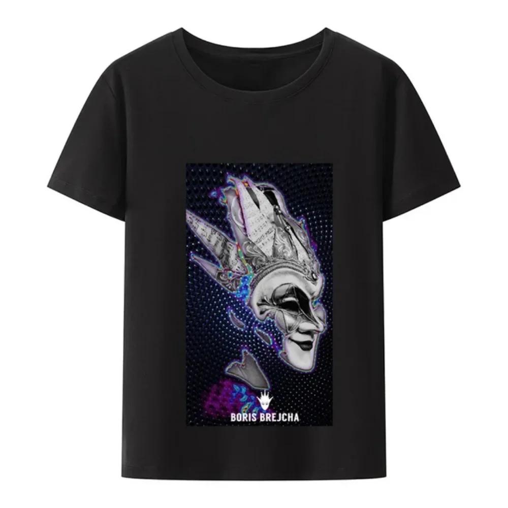 Male Hip-hop Summer Fashion T Hipster Sleeve TopCasual Cool Short Men Tee Shirt Boris Brejcha Dj Mask Tshirt Harajuku