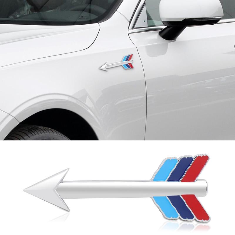 Эмблема крыла BMW с немецким флагом: Новая металлическая боковая наклейка «Стрела» трех цветов для украшения автомобиля.