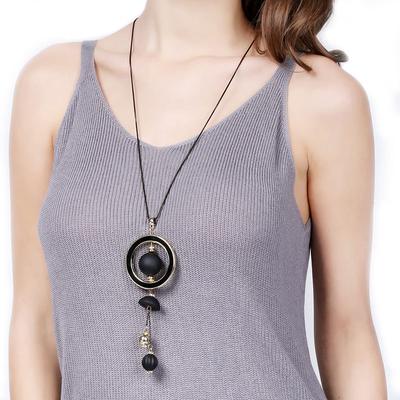 Женские длинные ожерелья, подвески для женщин, деревянные бусины, длинное ожерелье, ювелирный подарок