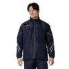 Breath Thermo Training Warmer Jacket with and Windproof Deep Navy and Silver MC-LINE Wear, Moisture-Wicking, Heat-Generating, Water-Repellent,