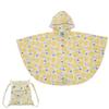 Kids Rain Poncho 90cm Kukka Hippo Lemon with Reflective Tape Backpack with Storage Bag 83364 Hippo-Shaped