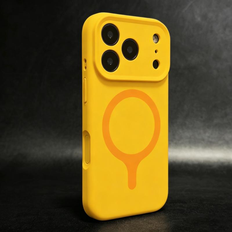 Liquid Silicone Magnetic Fluorescent Case For 17 16 Pro Max Candy Smooth Soft Armor Wireless Charge 17PM Cover