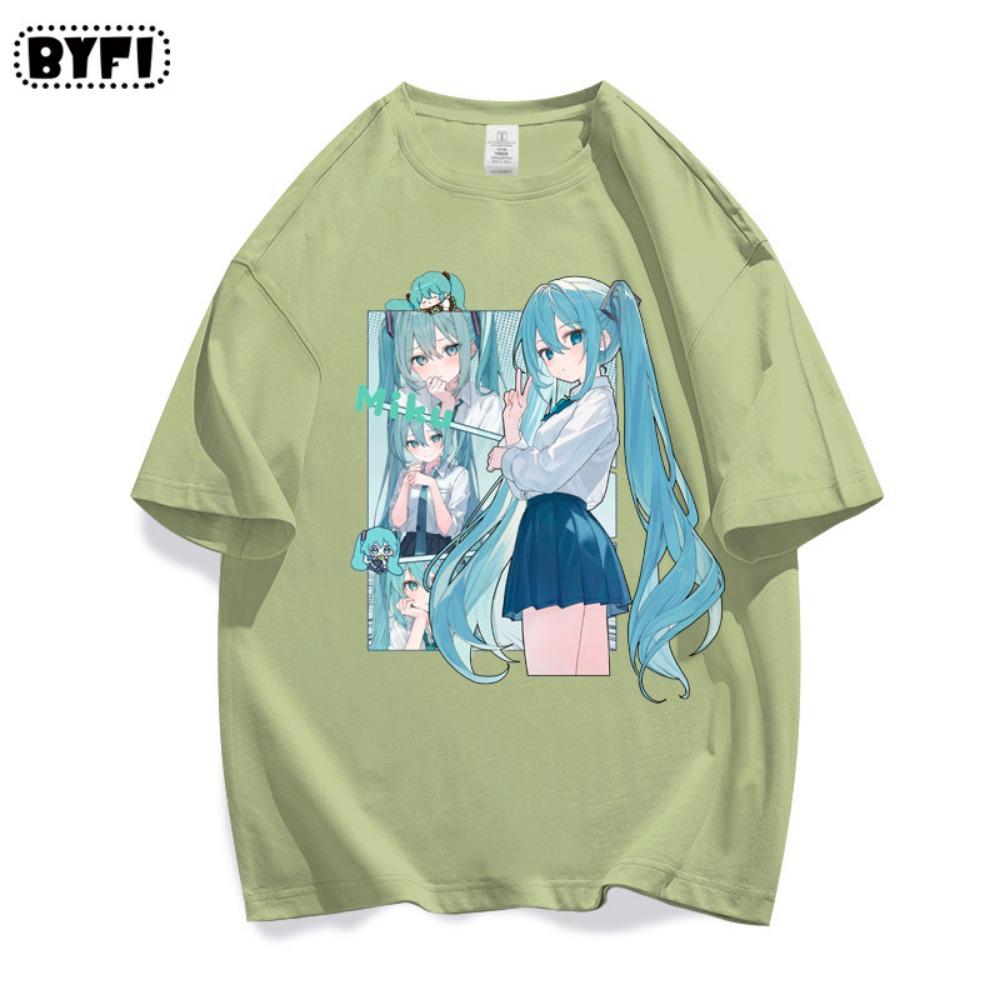 New Anime Printed Short-sleeved Men's and Women's T-shirt First Tone Co-branded Peripheral Future MIKU Loose T-shirt