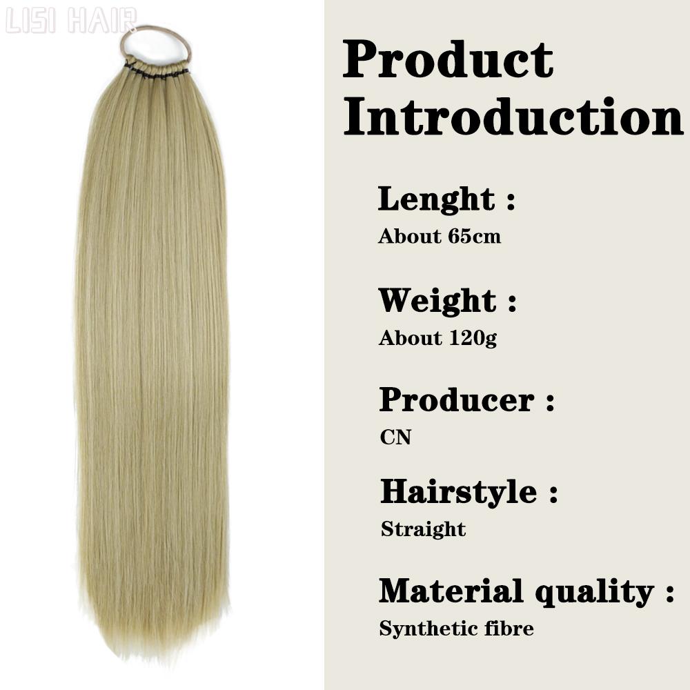 MISSQUEEN Synthetic Ponytail Extensions Wrap Around Elastic Hair Band Stretched Straight Ponytail With Rubber Band Braiding Hair For Women
