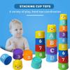 Kids Bathroom Stacked Cups Set Toys Water/Beach Games Tool Cup Stacking Educational Toys for Baby Bathtub Toddlers Birthday Gift