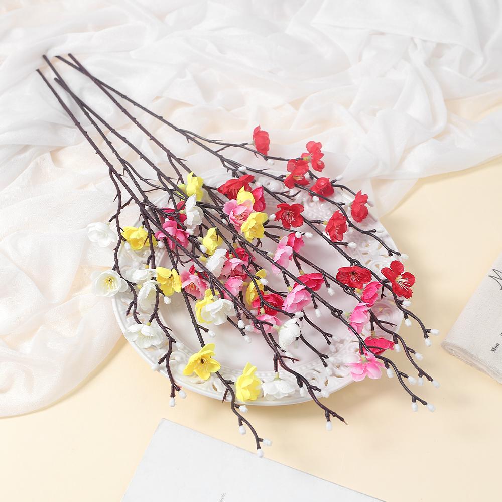 1/2 шт. Букет искусственных цветов Цветок сливы 53 см Искусственные цветы для домашнего декора Садовое свадебное украшение Аксессуары для настольной вазы