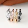 Silver Gold Color White Stone CZ Love Infinity Ring Engagement Adjustable Ring Wedding Opening Rings for Women Fashion Jewelry