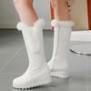 Warm Pink White Snow Boots Women Winter Shoes 2024 Wedges Flats Knee High Boot Female Platform Fur Plush Long Shoes Waterproof